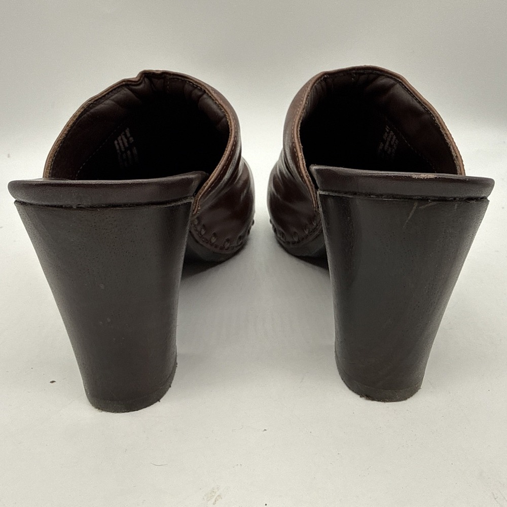 Dansko Rae Chestnut Brown‎ Leather Studded Clogs Mules Heels Womens Size 41 - Picture 5 of 7